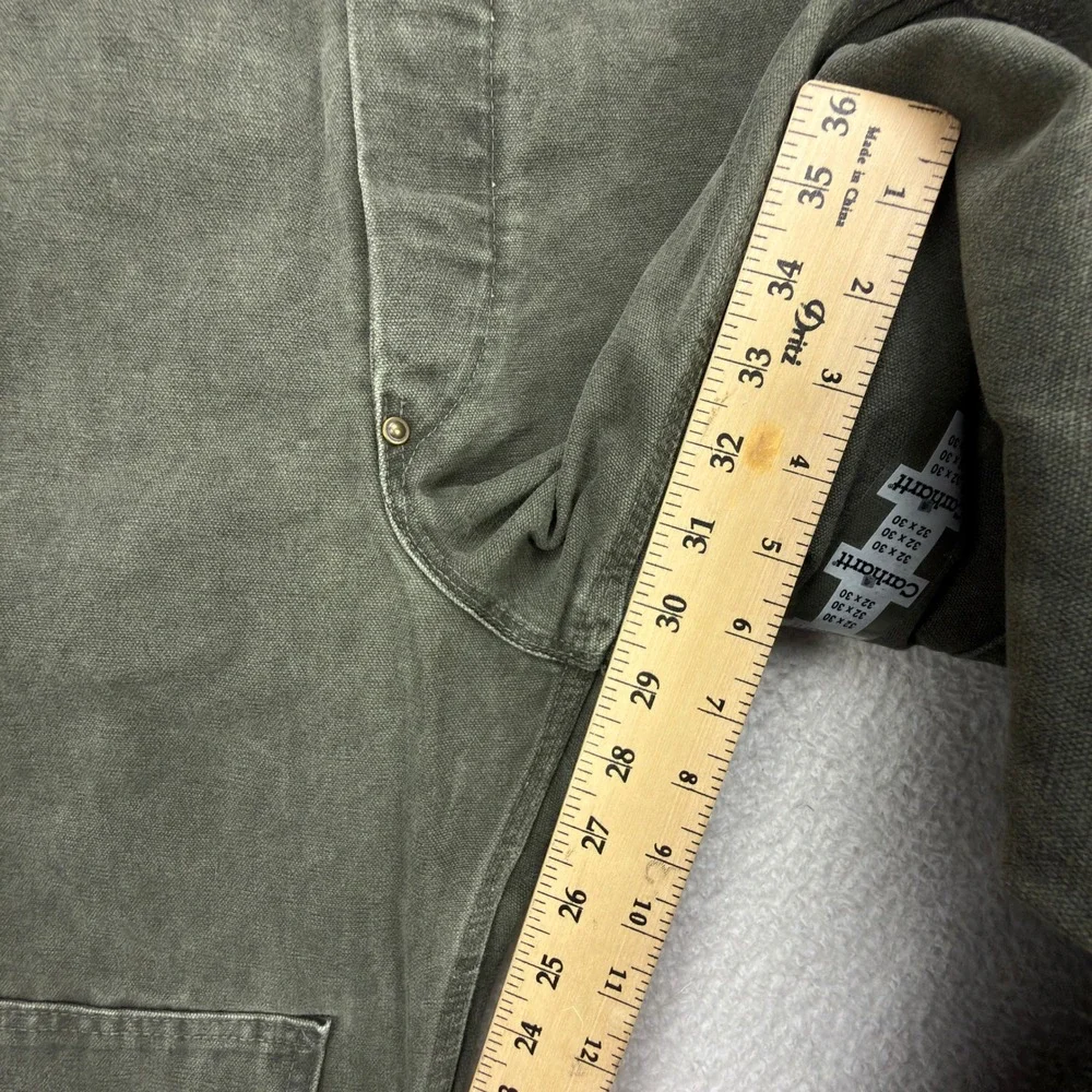 Carhartt Sandstone Bib Overall Double Knee Men 32X30 R06 MOS Green NWT NOS